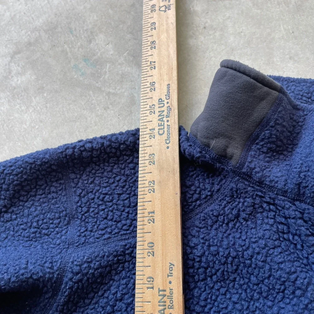 The North Face Summit Series Mens Fleece Jacket Navy Blue Sherpa Full Zip Large